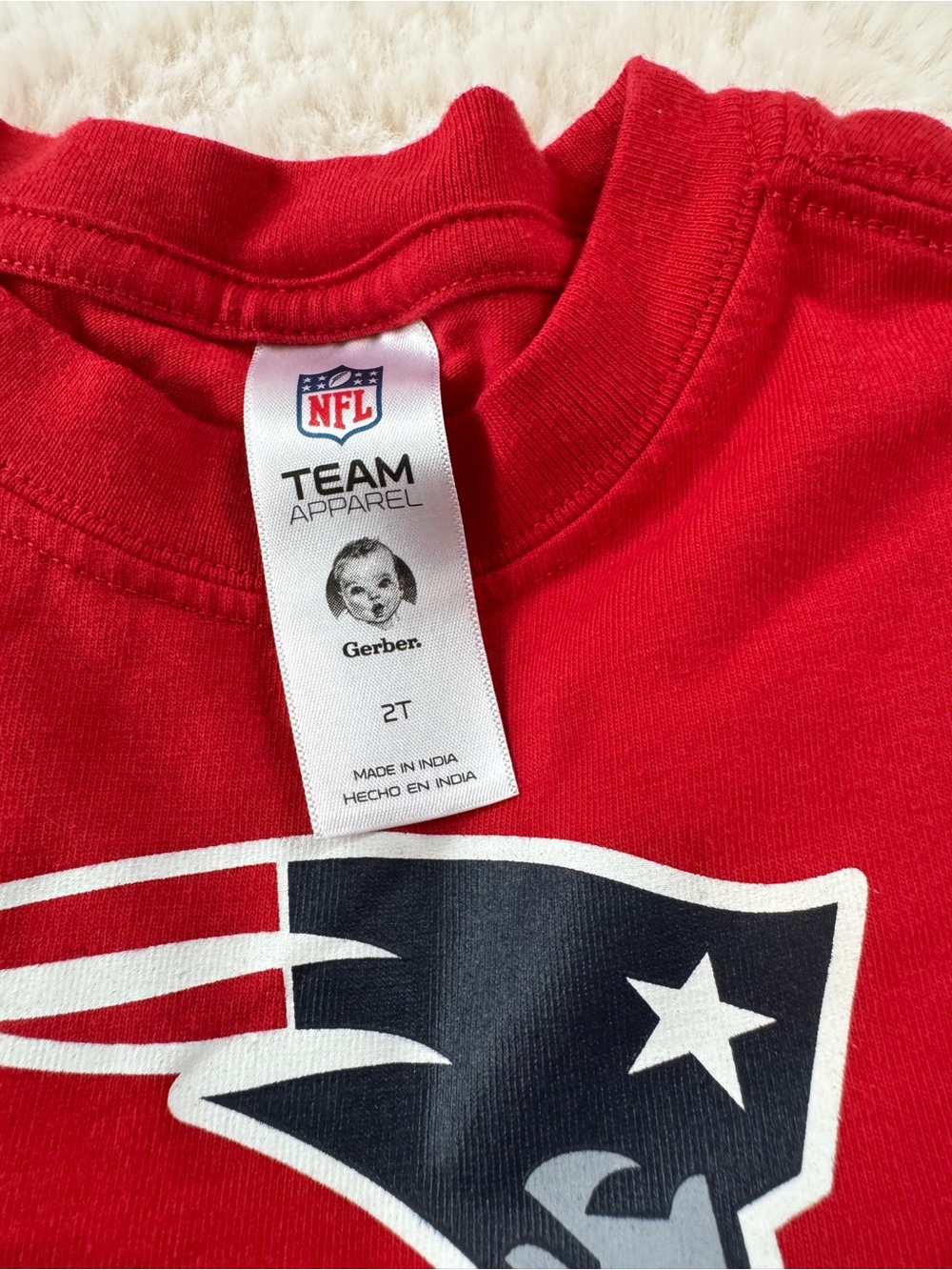 New England Patriots Red Kids T-Shirt, Gerber, Toddler. 2T - Picture 3 of 4